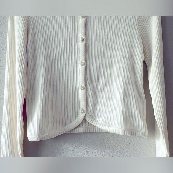 Madewell NWT Curved-Hem Polo Cardigan Tee Size Small | Heavy Weight - Picture 4 of 9